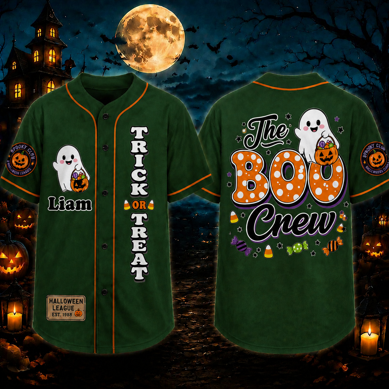Personalized Halloween Button Up Baseball Jersey For Kid & Adult | CWHalloween110