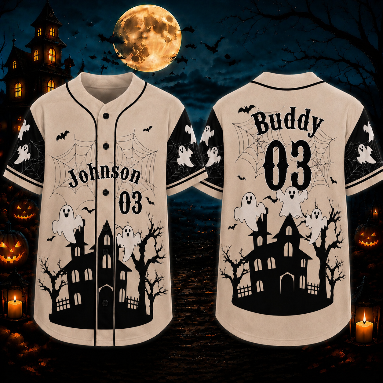 Personalized Halloween Button Up Baseball Jersey For Kid & Adult | CWHalloween111