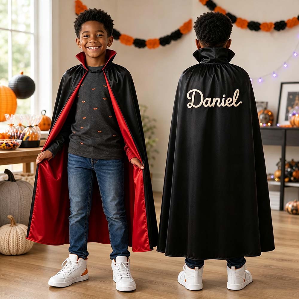 Personalized Hand Embroidered Halloween Kids Cape | CWHalloween120