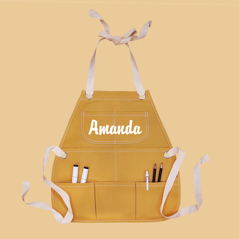 Personalized Color Cotton Apron with Garden Toy Set | Apron07