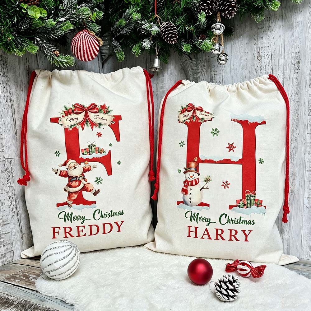 Personalized Monogram Christmas Santa Sack for Gifts | MCGift372