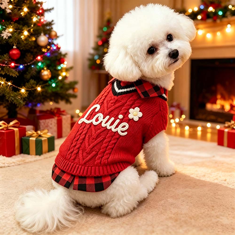 Personalized Hand Embroidered Christmas Pets Polo Shirt | MCGift375