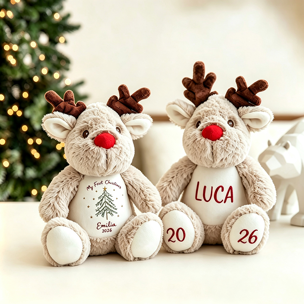Personalized Christmas Reindeer Christmas Soft Toy for Gifts | MCGift374