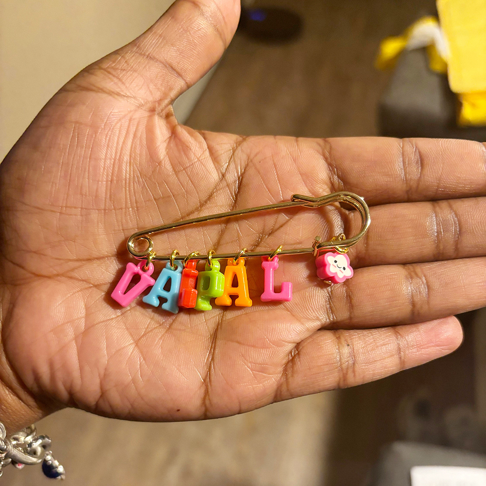 Personalized Colorful Letter Badge Safety Pin | CWToy132