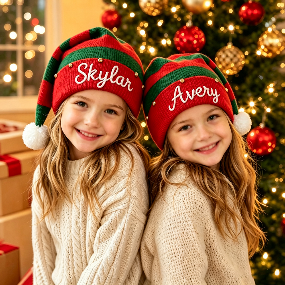 Personalized Embroidery Plush Christmas Santa Hat For Kid & Adult | MCGift374