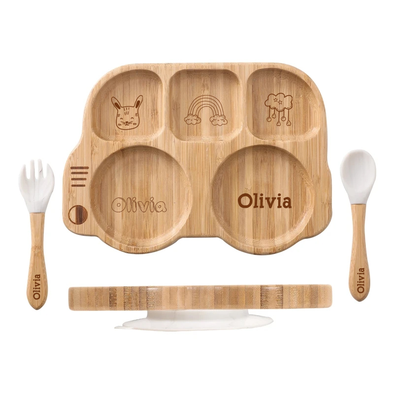 Personalised Baby Bamboo Plate Set | CWBaby19