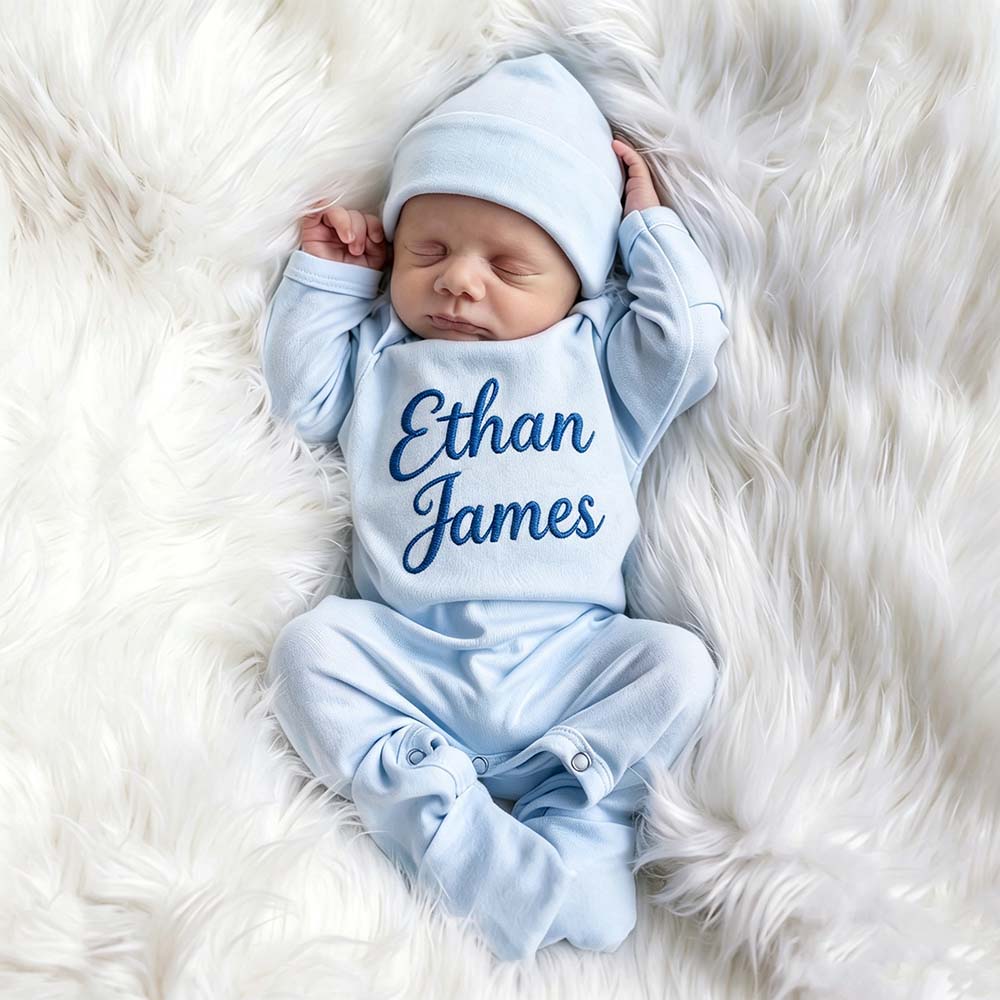 Personalized Embroidery Baby Coming Home Outfit Set | CWBaby523