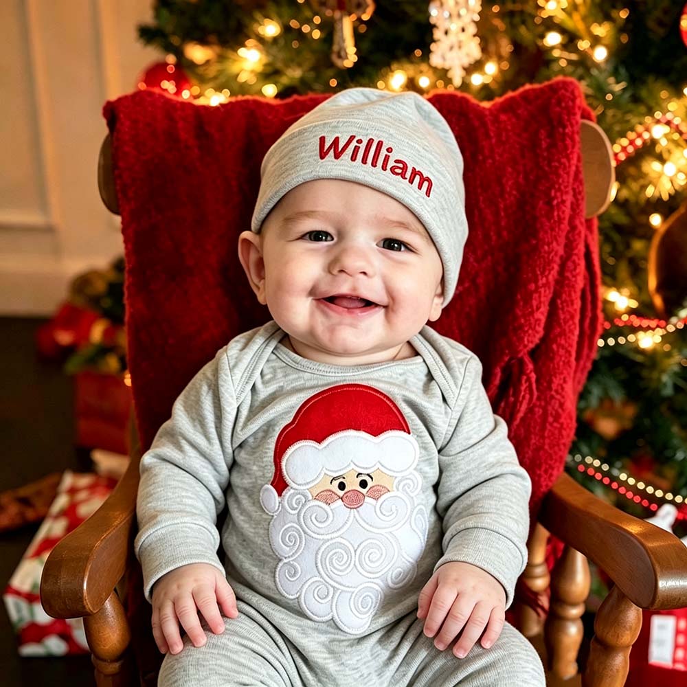 Personalized Embroidery Baby Christmas Santa Outfit Set | MCGift378