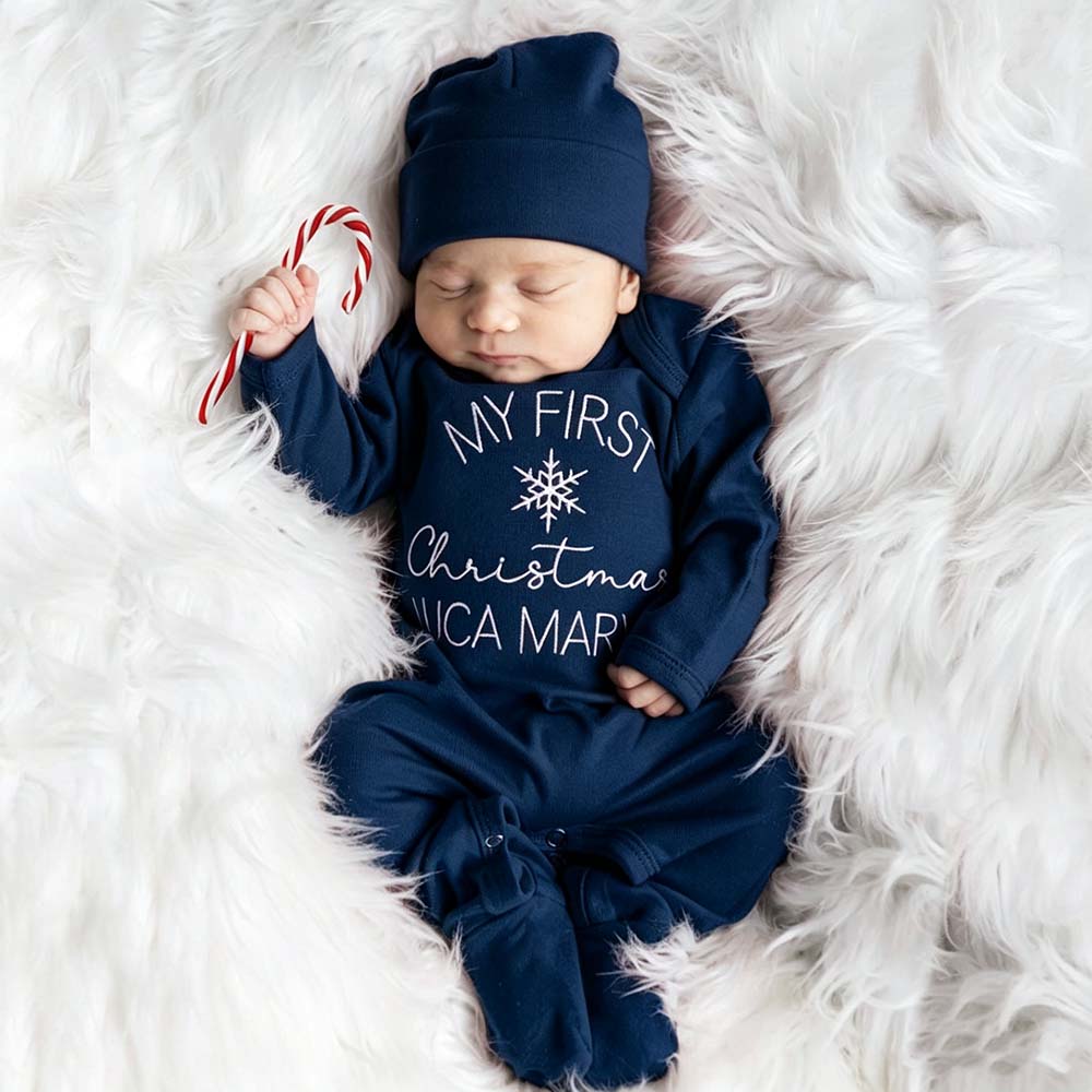 Personalized Embroidery Baby First Christmas Outfit Set | MCGift380