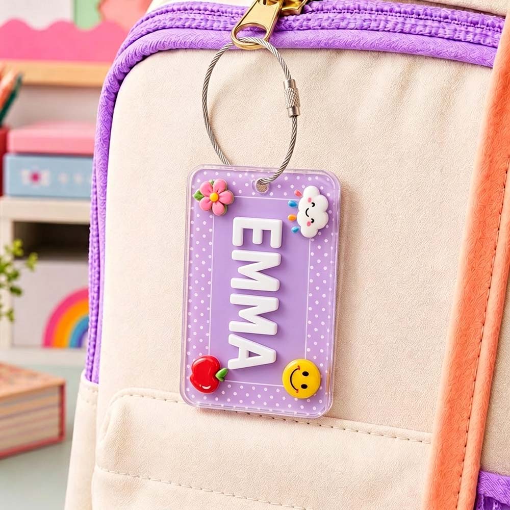 Personalized Kids Name Tag With Emergency Contact Info | CWGift104