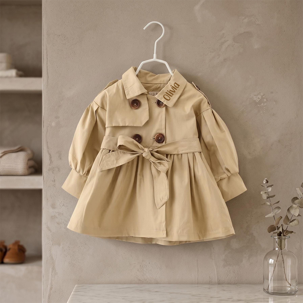 Personalized Classic British Style Windbreaker for Girls | CWBaby527