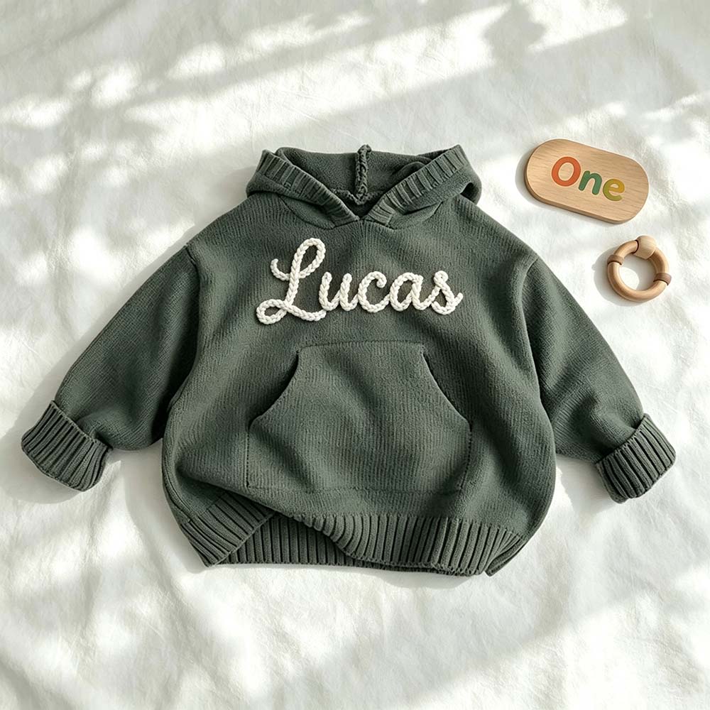 Personalized Hand Embroidered Kids Hoodie Sweater | CWBaby528