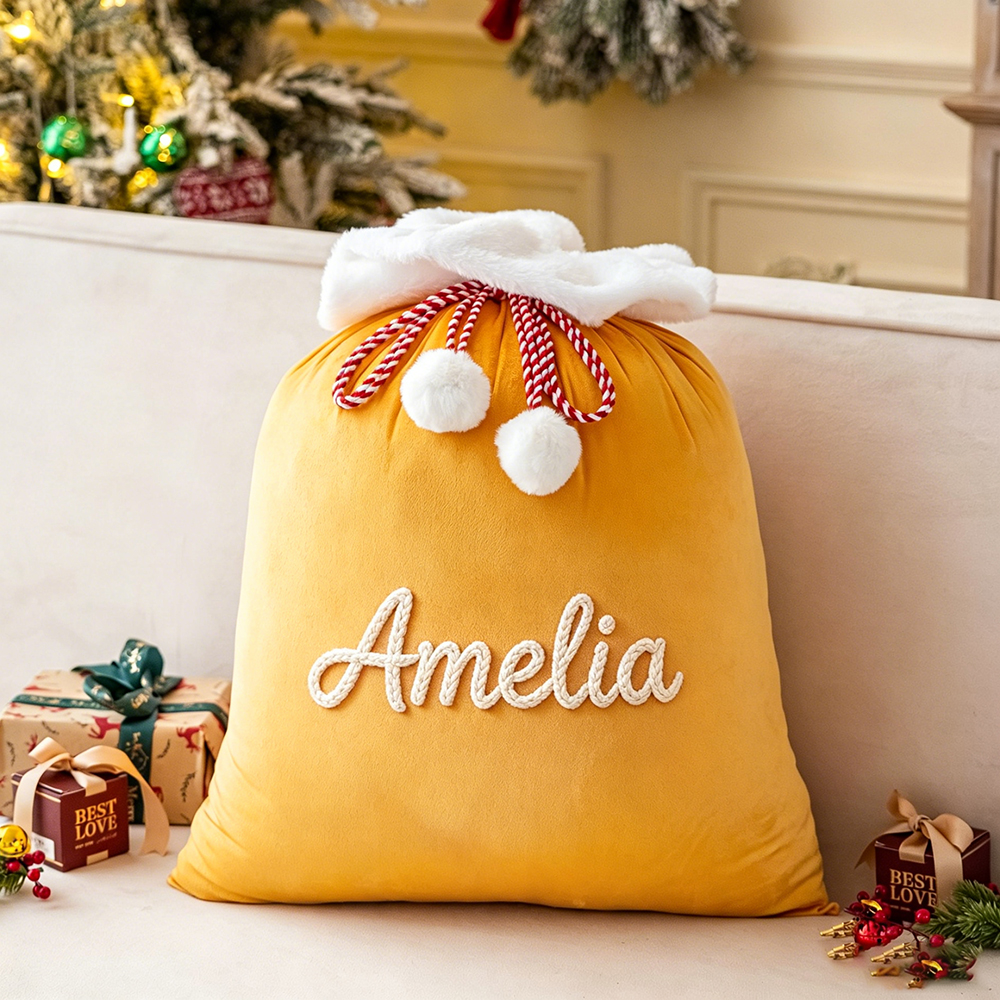 Personalized Large Christmas Velvet Santa Sack for Gifts | MCGift199