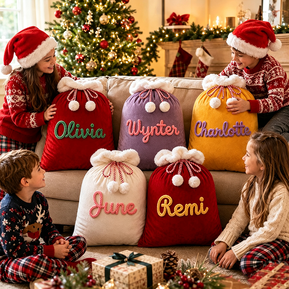 Personalized Large Christmas Velvet Santa Sack for Gifts | MCGift199