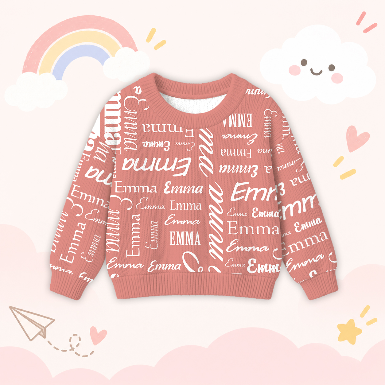 Personalized Lovely Kids Colorful Knit Sweater | CWSweater01