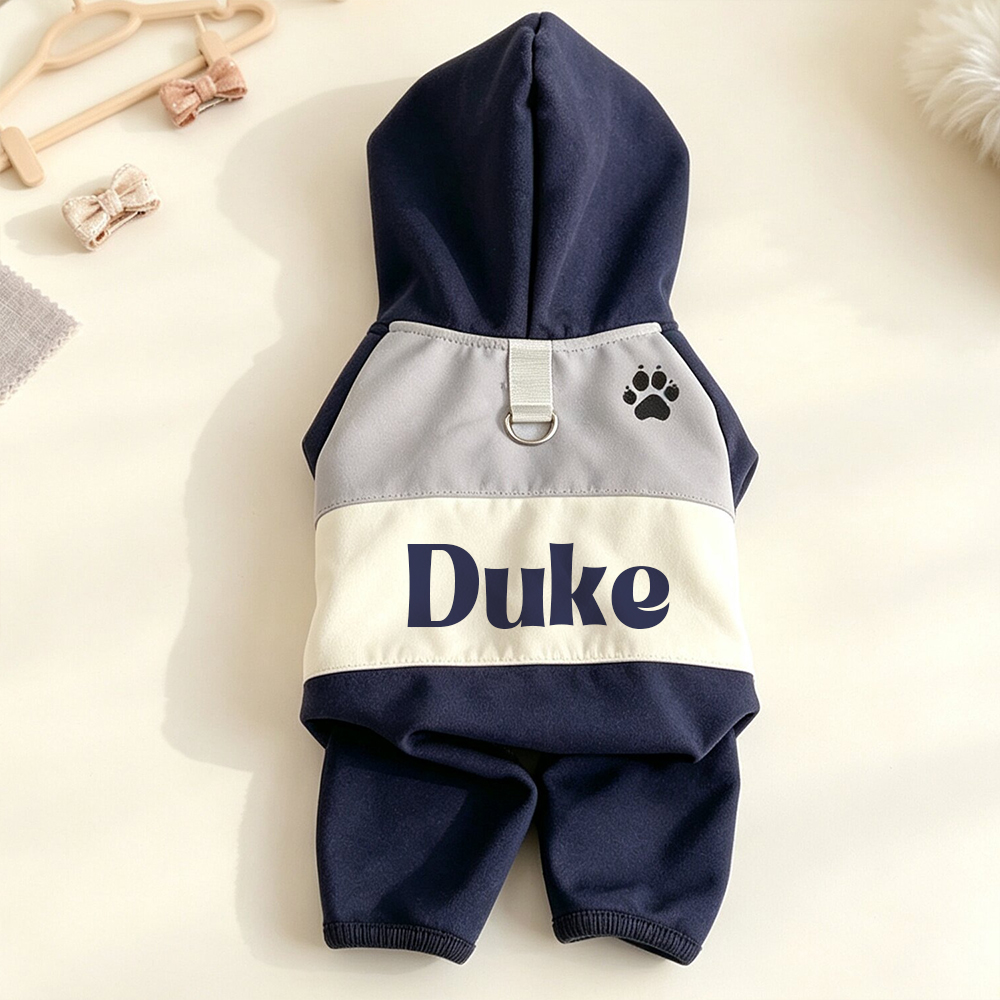 Personalized Winter Warm & Windproof Color-Blocked Cotton Coat For Pets | BKPet592