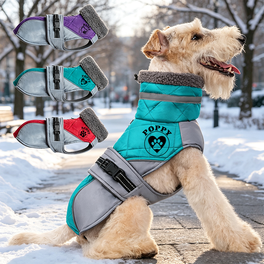 Personalized Pet Winter Warm Thickened Quilted Vest | BKPet600