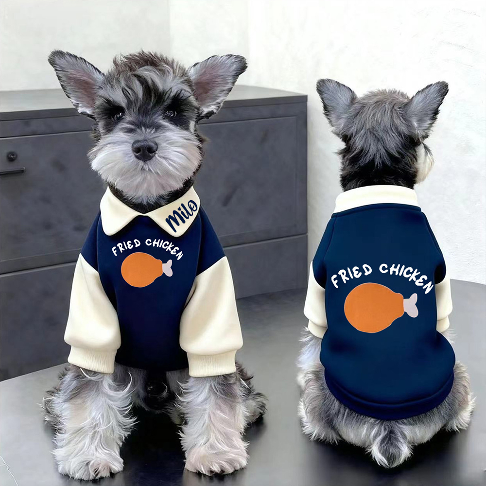 Personalized Pet Winter Fleece Polo Collar Sweatshirt | BKPet601