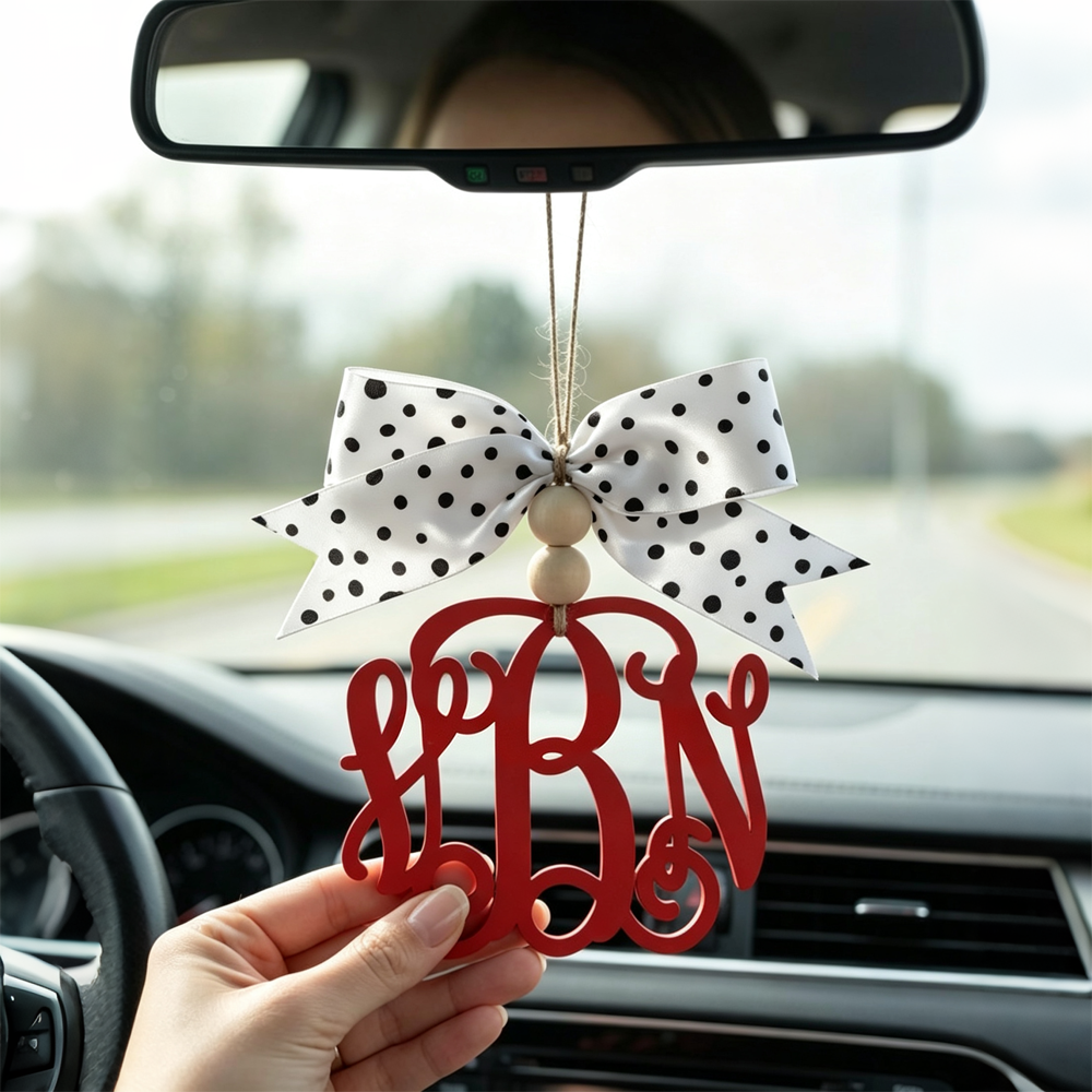 Personalized 3D Printed Car Monogram Charm | CWGift108