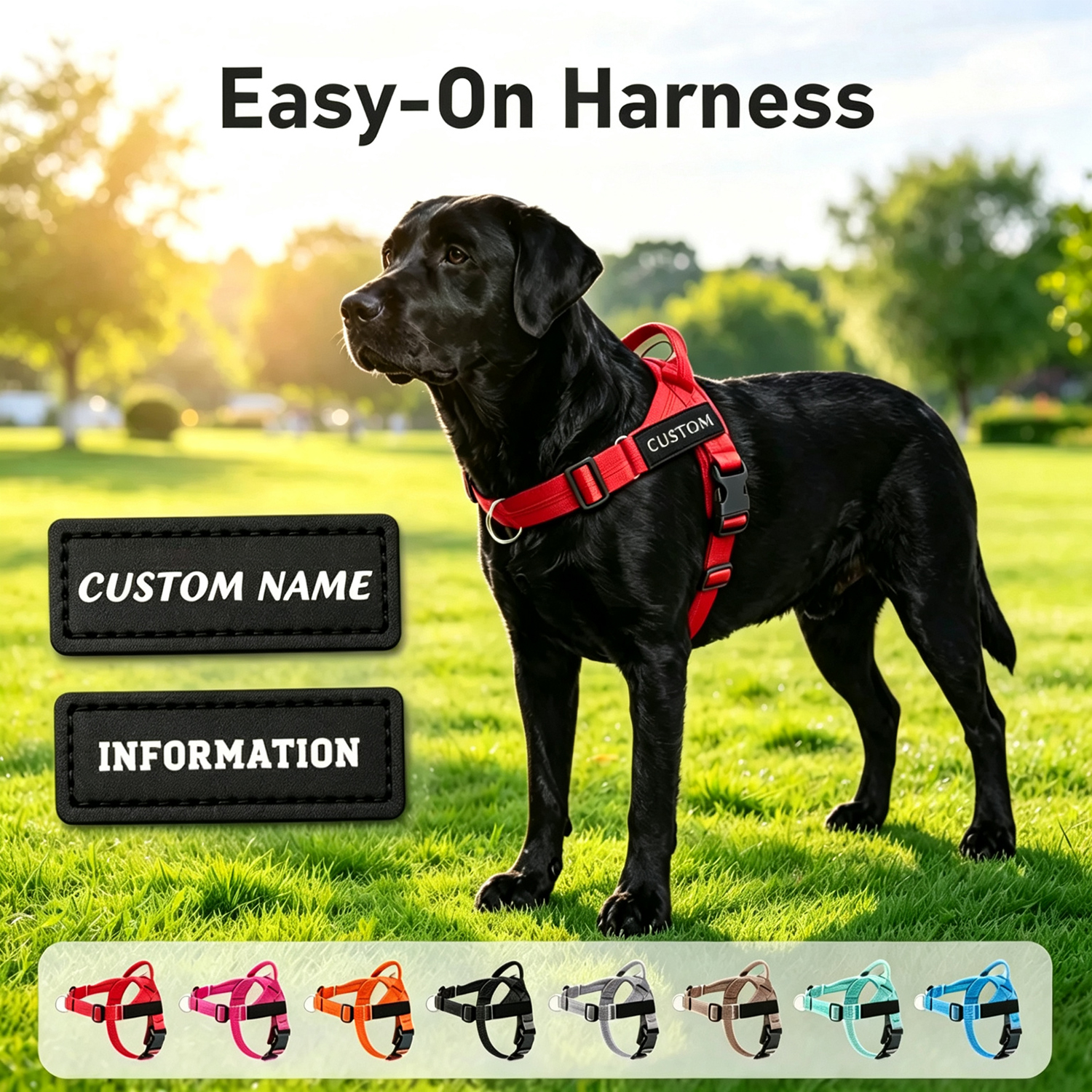 Personalized Easy-on Dog Harness & Leash Set | BKPet462
