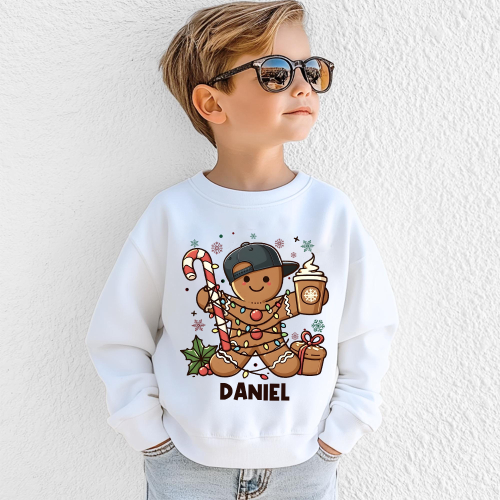 Personalized Christmas Kids Gingerbread Sweatshirt | MCGift419