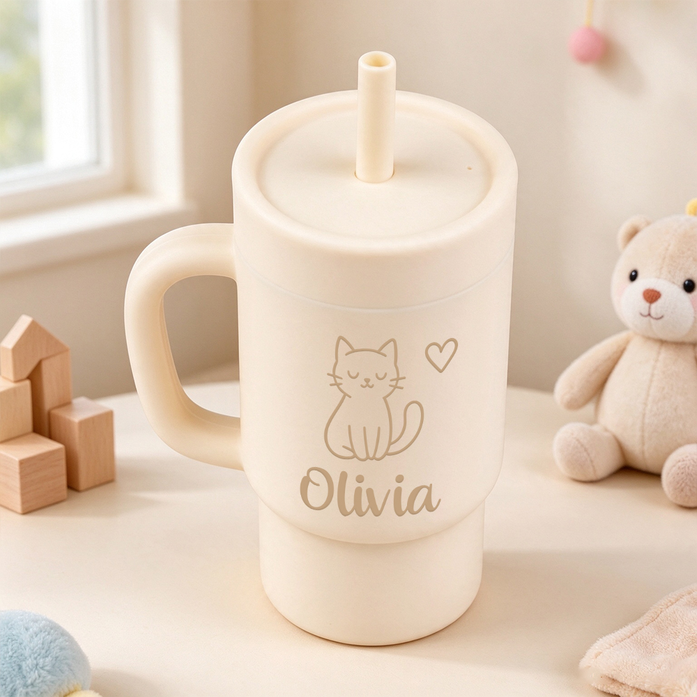 Personalised 10oz Stainless Steel Sippy Cup for Kids | KidCup10