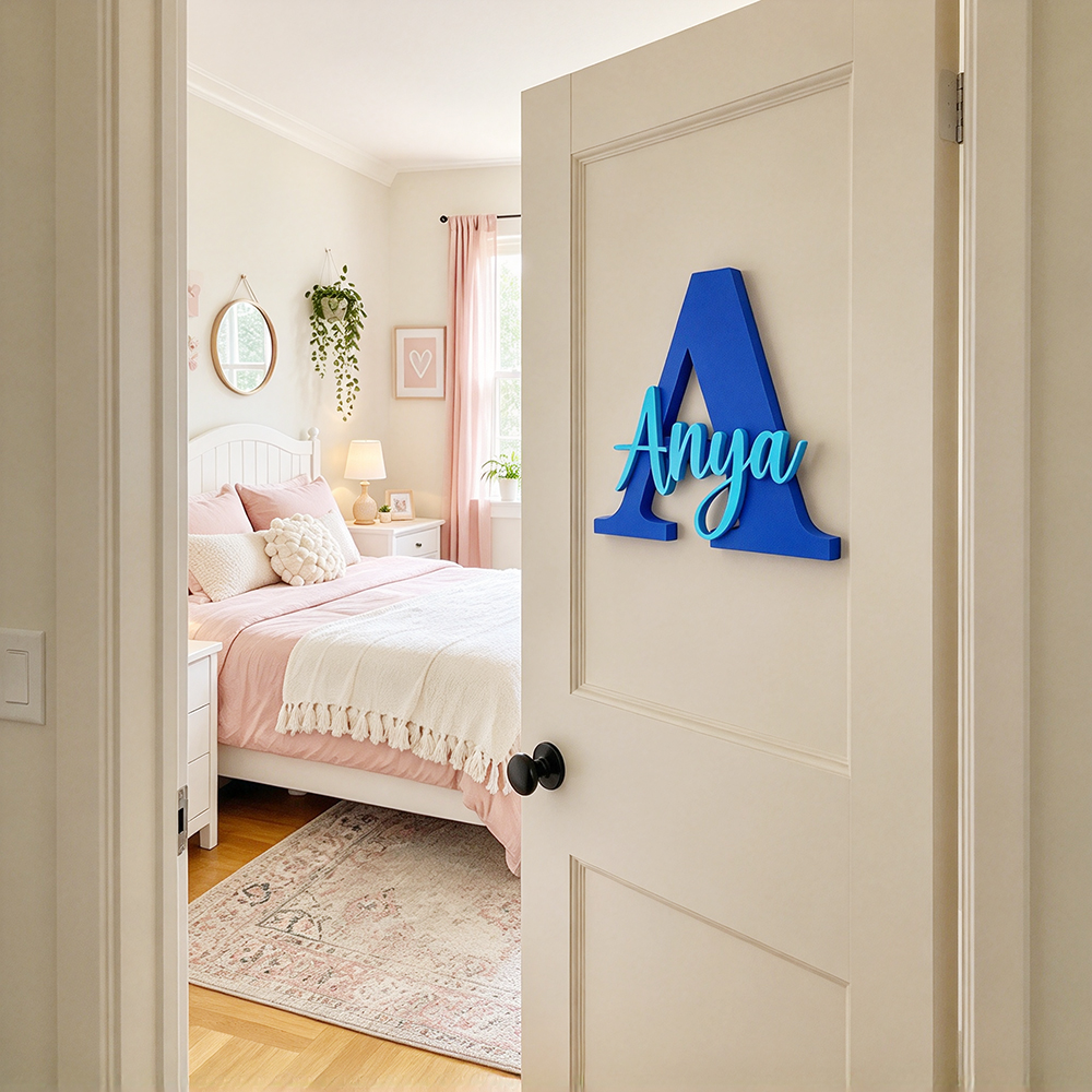 Personalized Monogram Bedroom Door Decoration Name Sign | CWBaby547