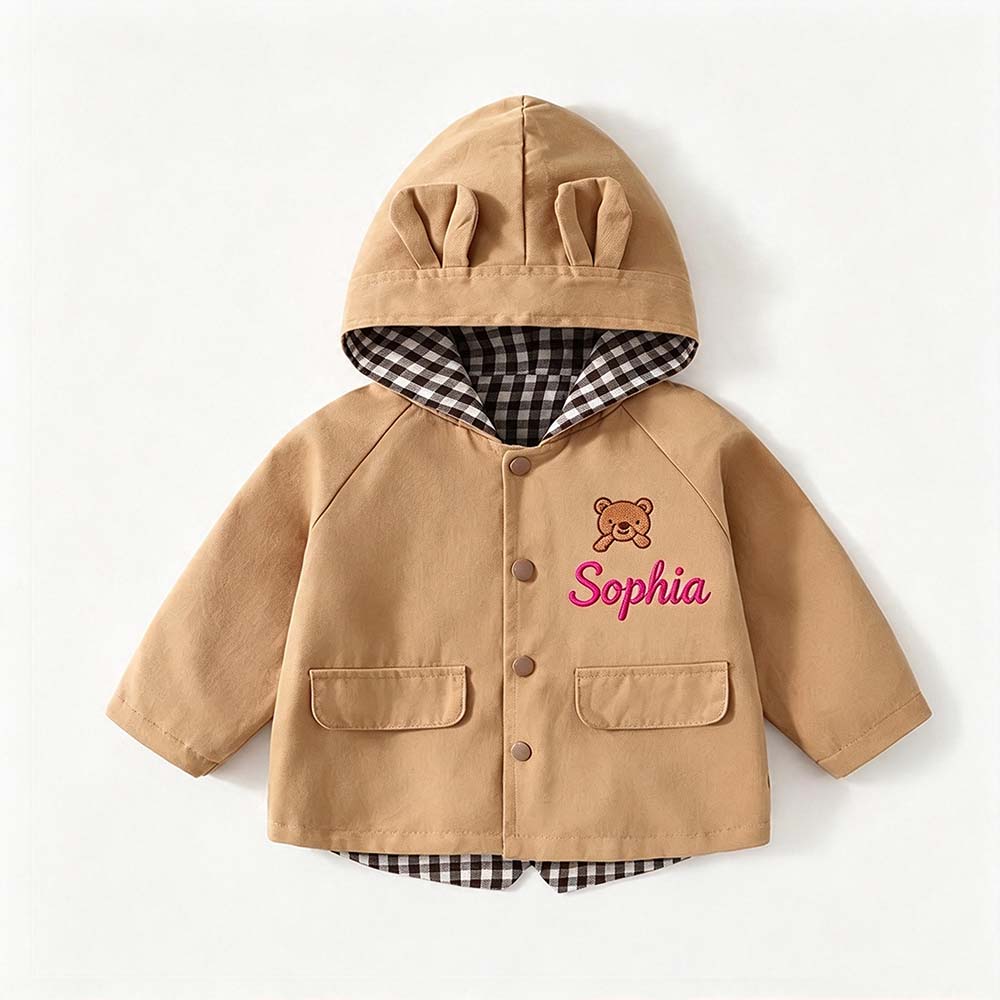 Personalized Embroidered Adorable Bear Ears Jacket for Kids | CWBaby552