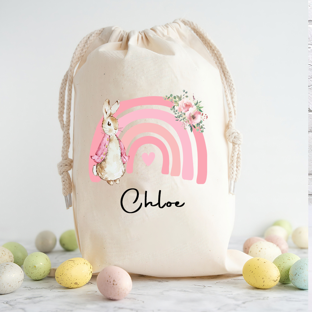 Personalized Name Bunny Easter Gift Sack | CWEaster26