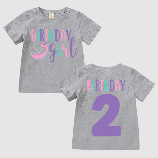 Personalized Cute Dinosaur Girl Birthday T-Shirt | inBirth17