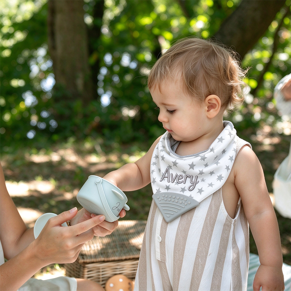 Personalized Embroidered Baby Muslin Cotton Bibs | CWBaby557