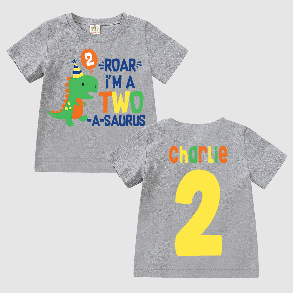 Personalized ROAR Dinosaur Theme Birthday T-Shirt | inBirth18