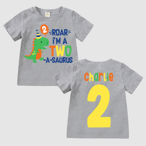 Personalized ROAR Dinosaur Theme Birthday T-Shirt | inBirth18