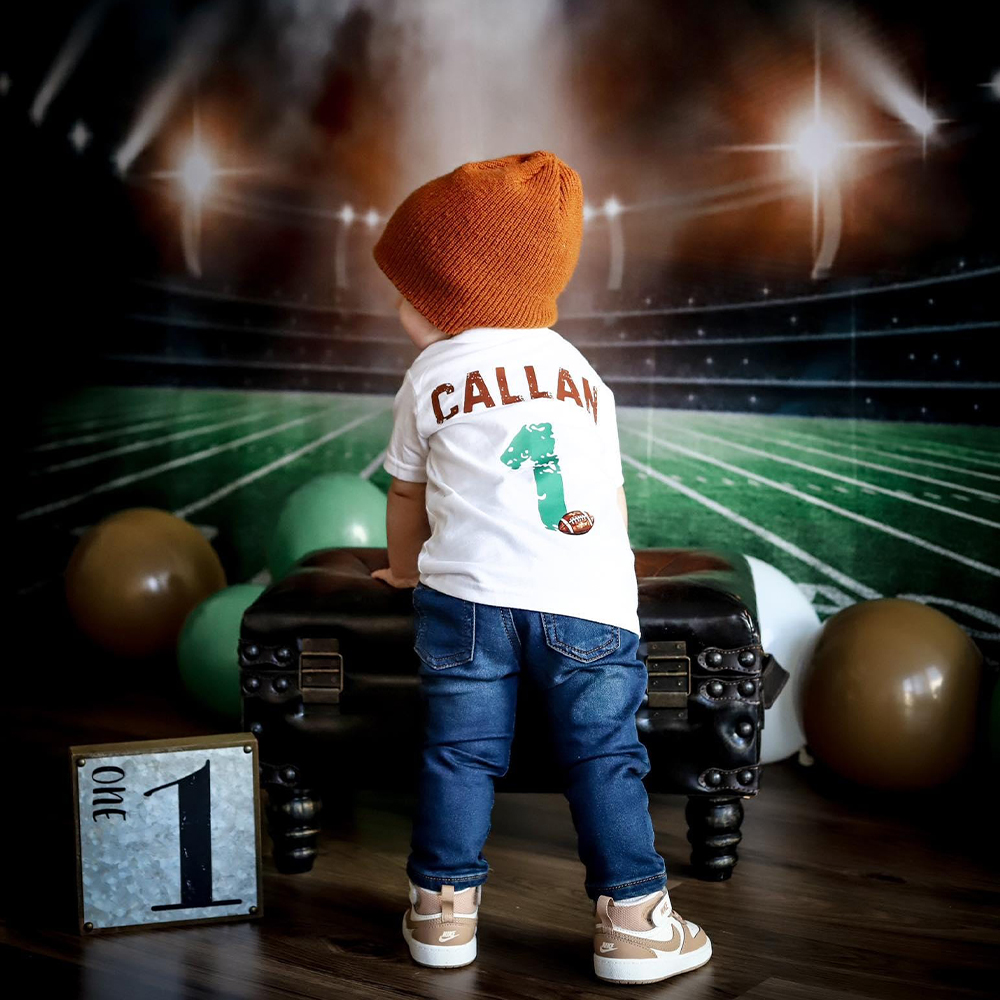 Personalized First Year Down Football Birthday T-Shirt | inBirth20