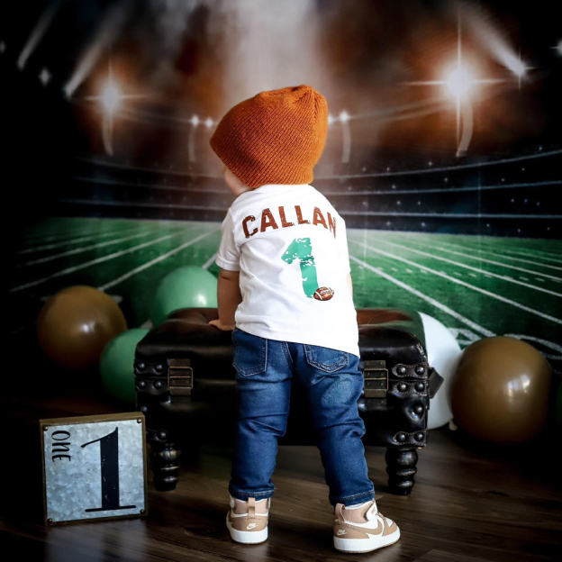 Personalized First Year Down Football Birthday T-Shirt | inBirth20