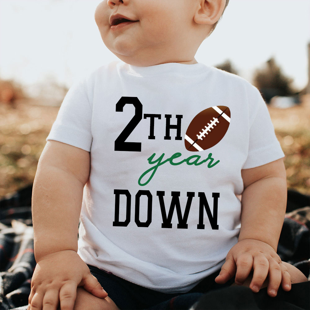 Personalized Three Year Down Football Birthday T-Shirt | inBirth21