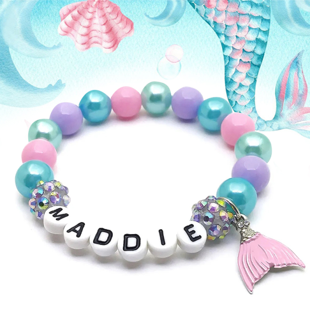 Personalized Mermaid Bead Bracelet For Kids & Adult | GSBeach07