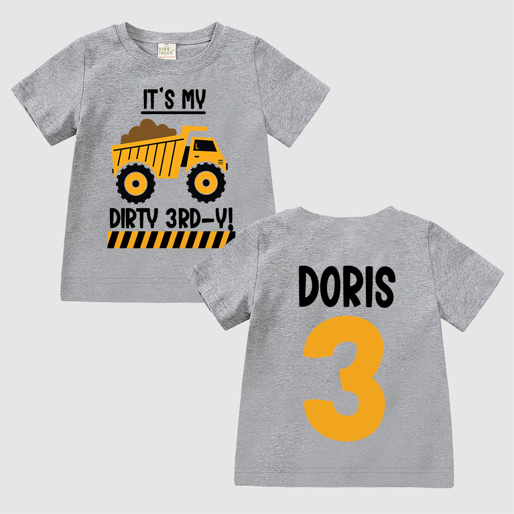 Personalized Truck Construction Dirty Birthday T-Shirt | inBirth25