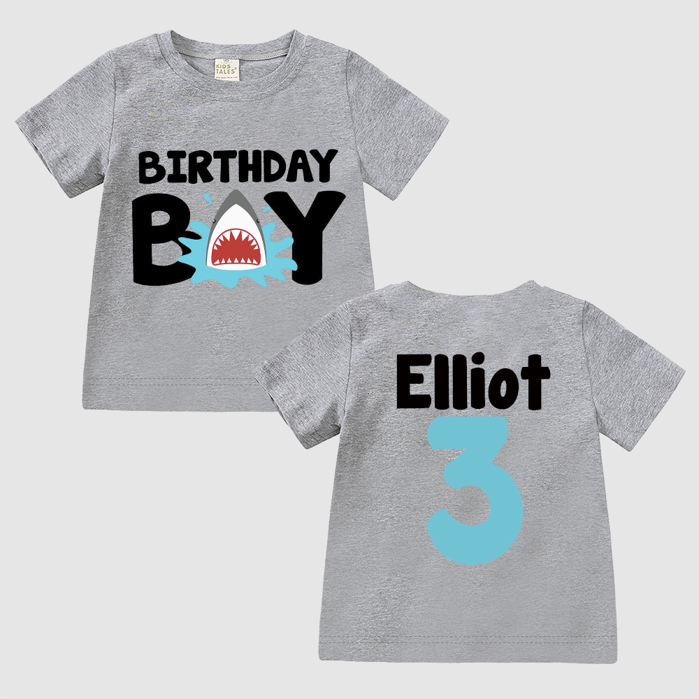 Personalized Boy Shark Birthday T-Shirt | inBirth30
