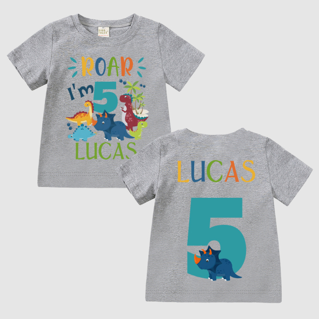 Personalized Dinosaur ROAR Party Birthday T-Shirt | inBirth02
