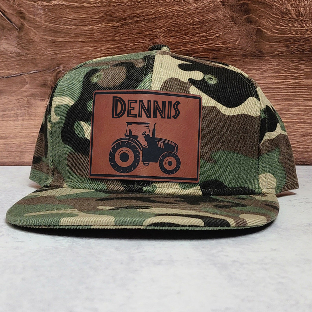 Personalized Leather Patch Tractor Hat for Comfort & Unique | CWBeach56