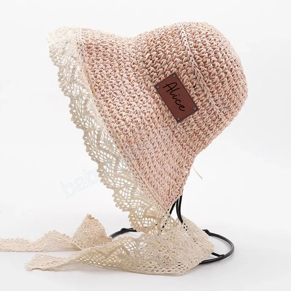Personalized Summer Leather Patch Straw Hat for Comfort & Unique | CWBeach55