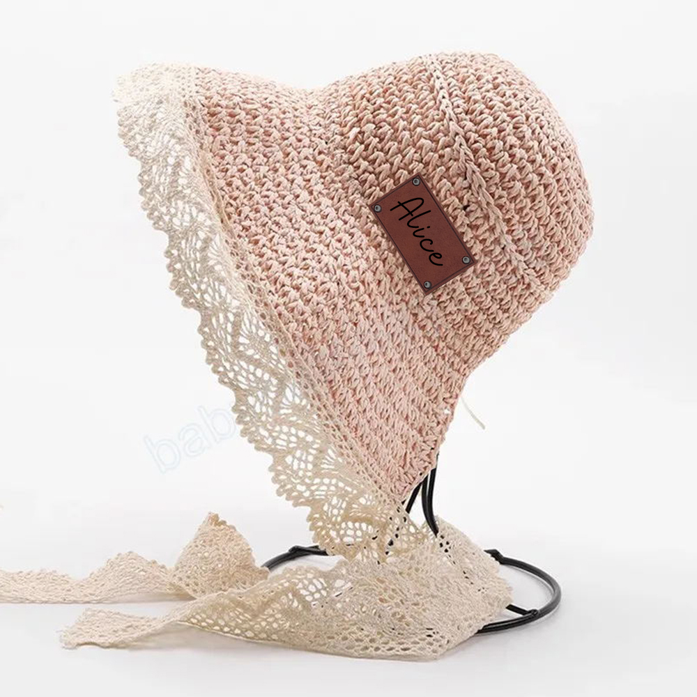 Personalized Summer Leather Patch Straw Hat for Comfort & Unique | CWBeach55