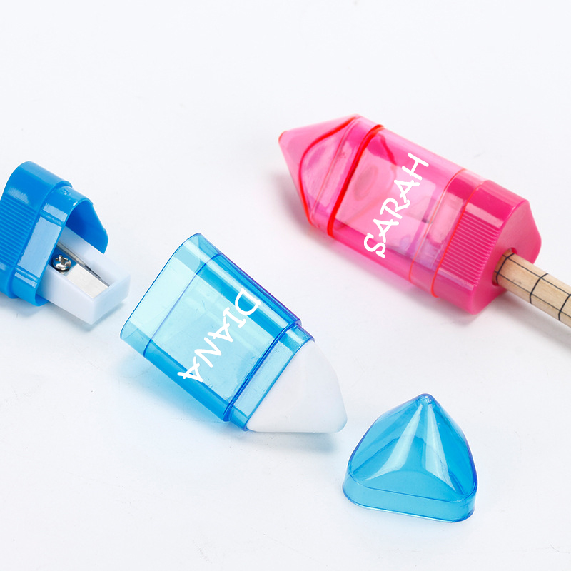 Personalized Kid Pencil Sharpener (Colored Pencils Included)