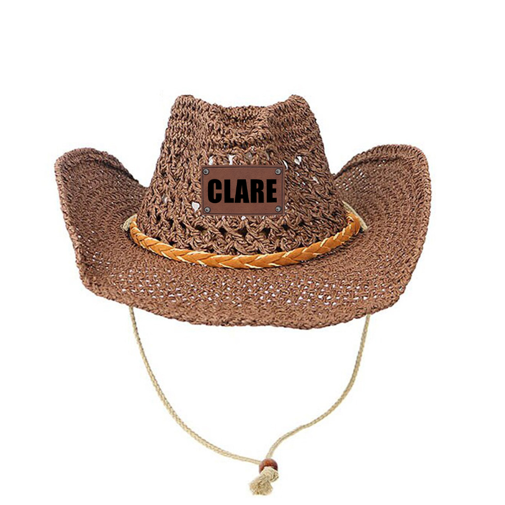 Personalized Summer Leather Patch Straw Hat for Comfort & Unique | CWBeach75