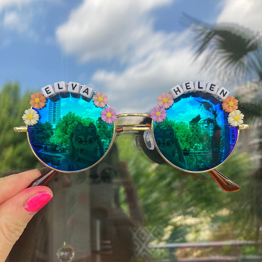 Personalized Colorful Flower Sunglasses For Kids | CWBeach76