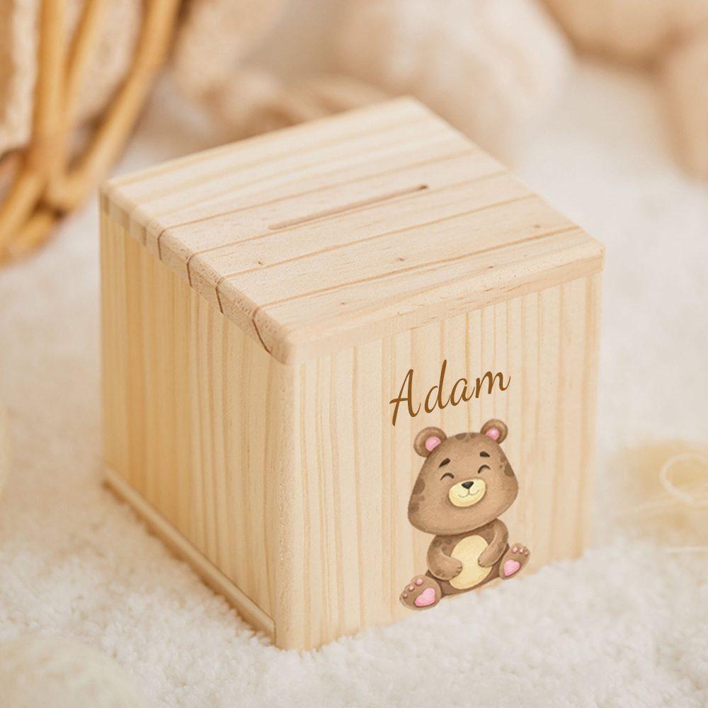 Personalized Kid Cute Animal Wooden Money Boxes