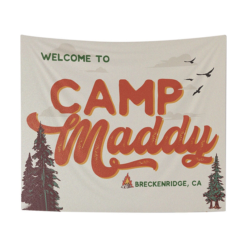 Personalized Camp Bachelorette Banner Tapestry | CWCamp03