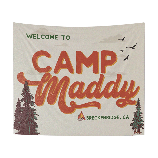 Personalized Camp Bachelorette Banner Tapestry | CWCamp03