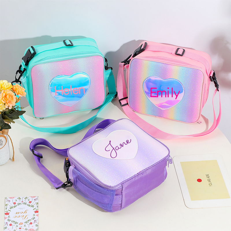 Personalized Name Color Kids Lunch Bag